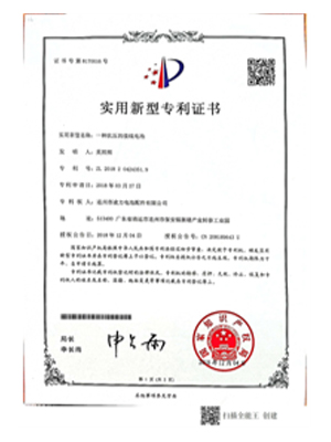 实用新型专利证书（一种抗压的接线电池）
